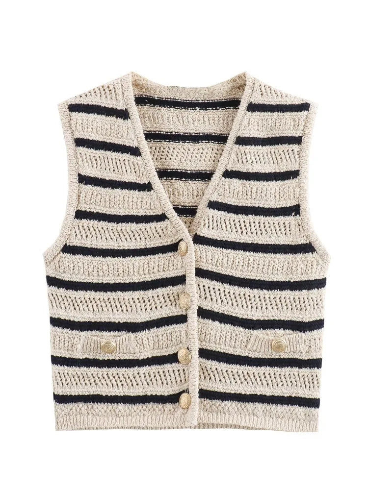 Women's Fashion Stripe Knit Top