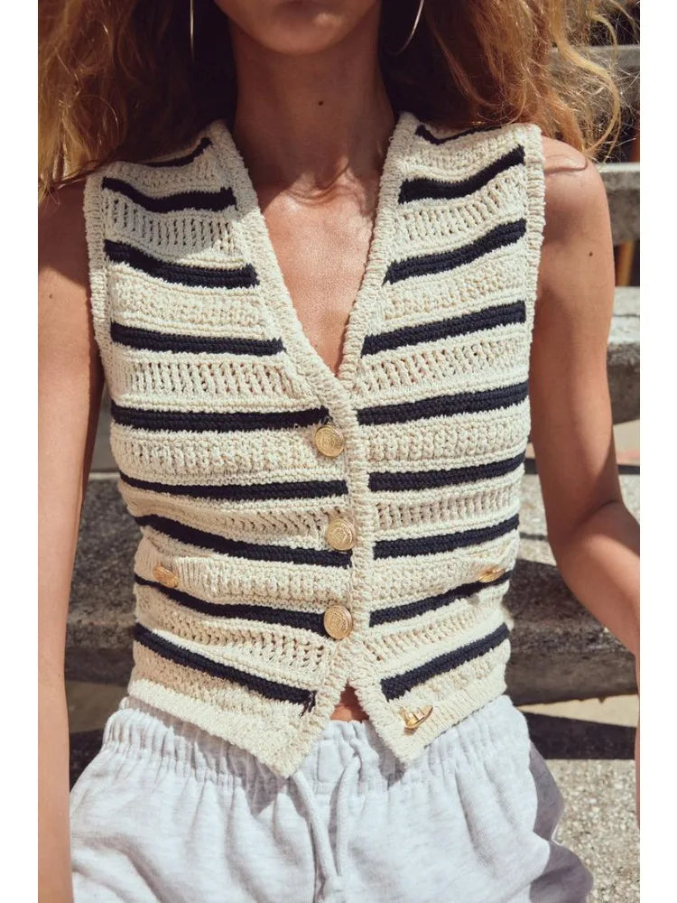 Women's Fashion Stripe Knit Top